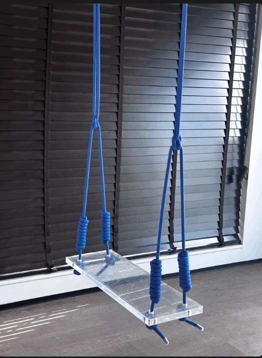 Custom Transparent Acrylic Swing – Modern Outdoor/Indoor Hanging Chair with Personalized Design Options.