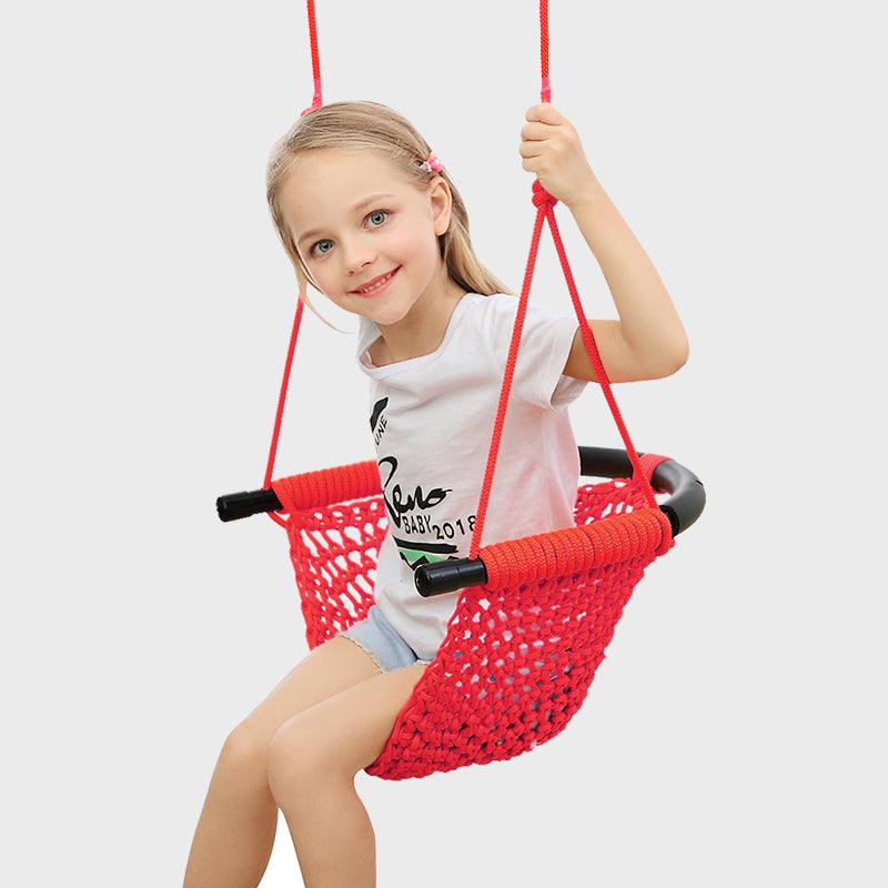Hand-Knitting Toddler Swing, Swing Seat for Kids with Adjustable Ropes.