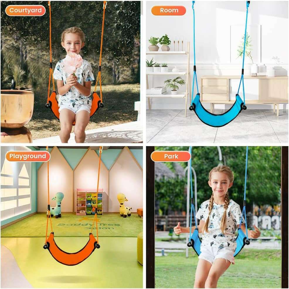 Portable Children's All-Weather Roll-Up Swing Seat for Backyard & Camping.