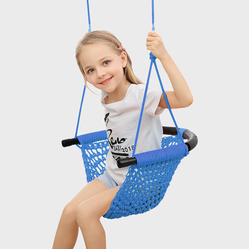 Hand-Knitting Toddler Swing, Swing Seat for Kids with Adjustable Ropes.